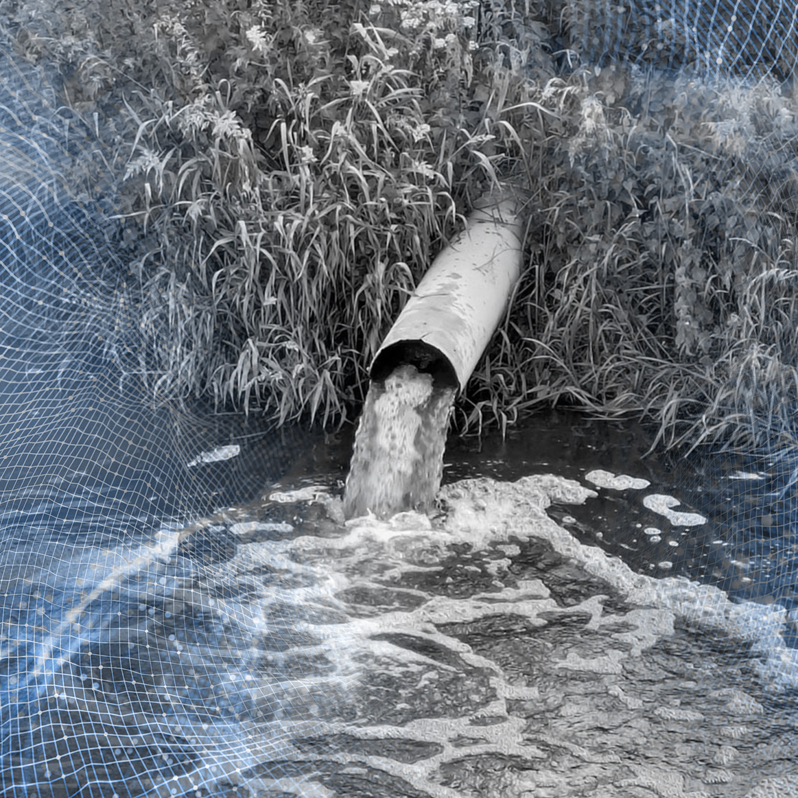 chemicals flowing into a waterway
